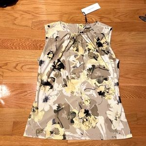 NWT Calvin Klein Sleeveless Floral Blouse